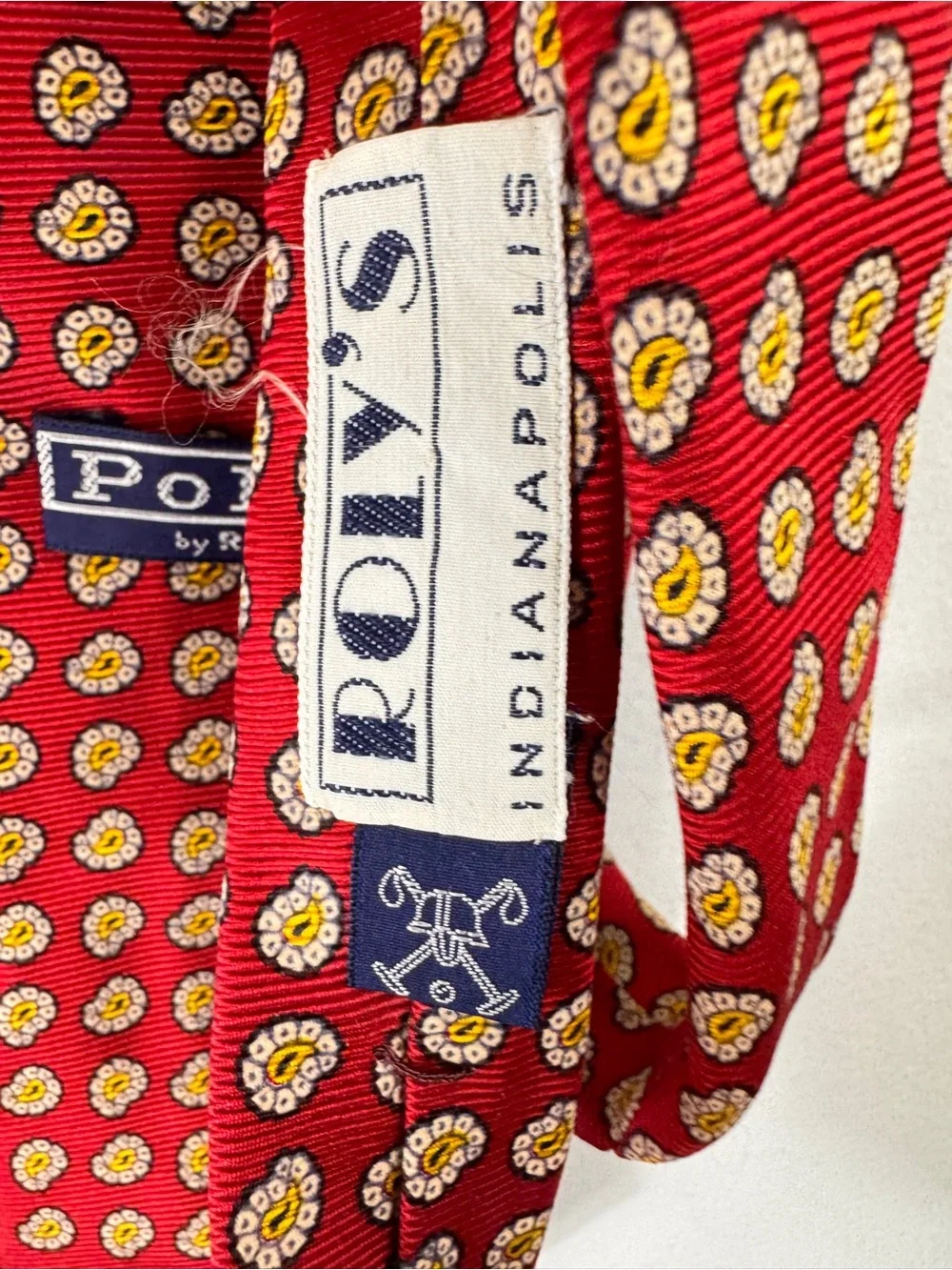 Vintage Polo Ralph Lauren Silk Necktie Mens Red Paisley Designer Tie 58 x 4